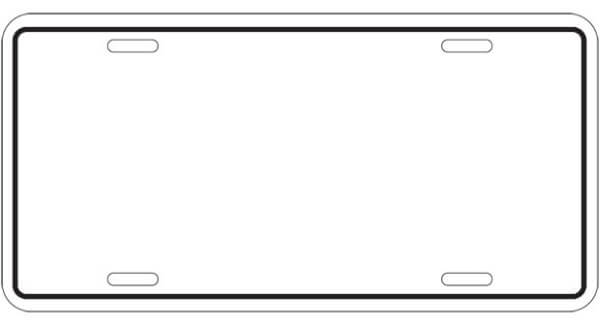 blank license plate template printable