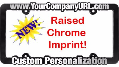 Chrome Raised Imprint License Plate Frame | bpCRasied Plastic License Plate Frame